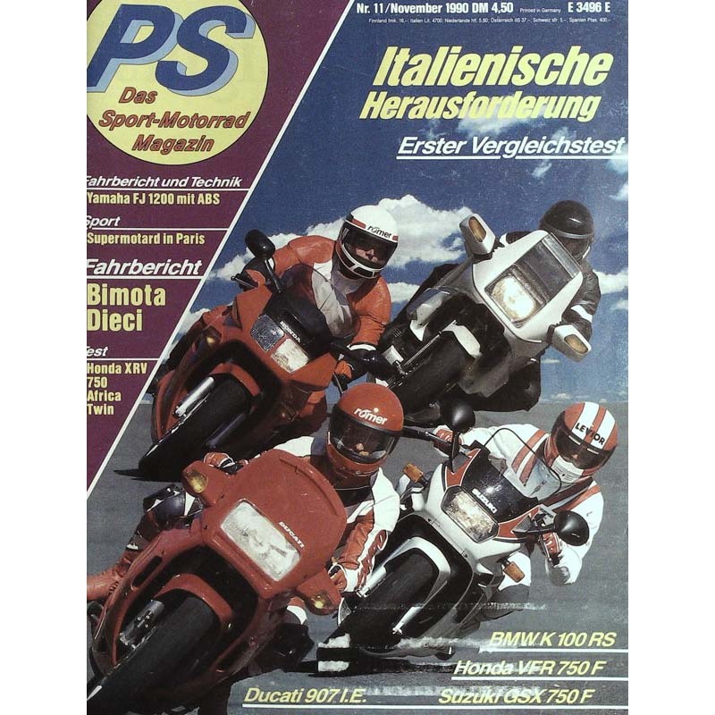 PS Die Motorrad Zeitung 11 - Nov. 1990 - Italienische Herausforderung