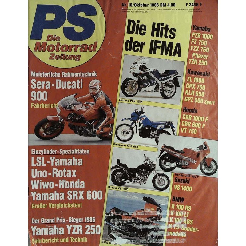 PS Die Motorrad Zeitung 10 - Oktober 1986 - Die Hits der IFMA