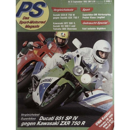 PS Die Motorrad Zeitung 9 - September 1992 - Superbikes