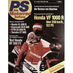 PS Die Motorrad Zeitung Heft 4 - April 1984 - Honda VF 1000 R