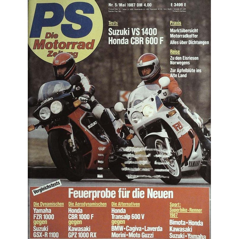 PS Die Motorrad Zeitung Heft 5 - Mai 1987 - Vergleichstest