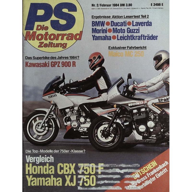 PS Die Motorrad Zeitung Heft 2 - Februar 1984 - Superbikes