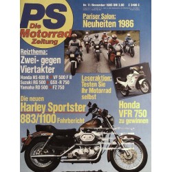 PS Die Motorrad Zeitung 11 - November 1985 - Harley Sportster