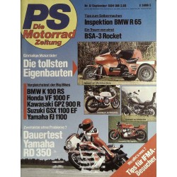 PS Die Motorrad Zeitung Heft 9 - Sept. 1984 - Yamaha RD 350