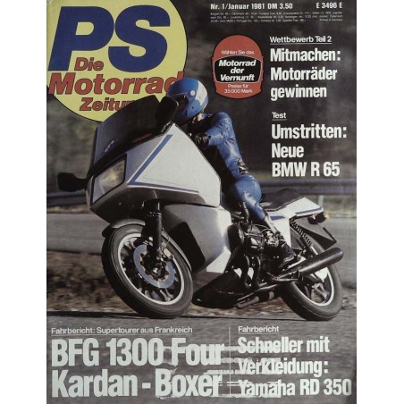 PS Die Motorrad Zeitung Heft 1 - Januar 1981 - BFG 1300 Four