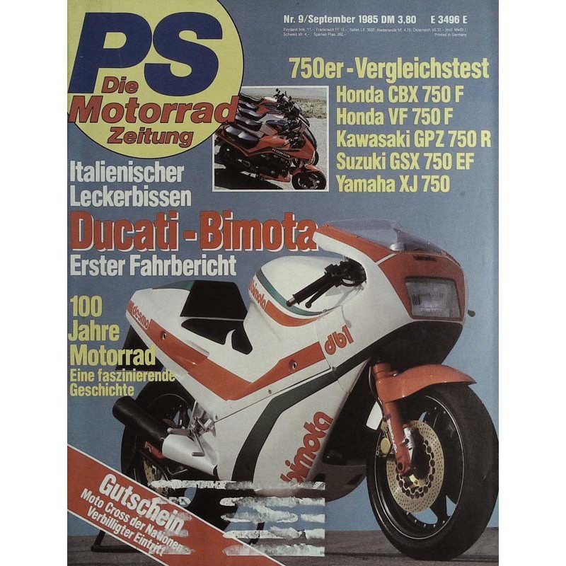 PS Die Motorrad Zeitung 9 - Sept. 1985 - Ducati Bimota