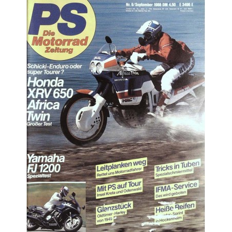 PS Die Motorrad Zeitung 9 - September 1988 - Honda XRV 650 Africa Twin