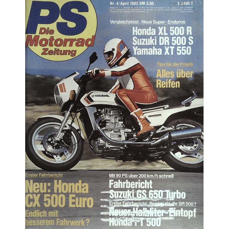 PS Die Motorrad Zeitung 4 - April 1982 - Honda CX 500 Euro