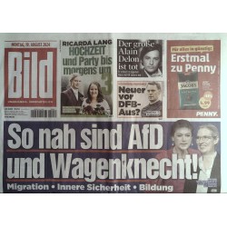 Bild Zeitung Montag, 19 August 2024 - AfD und Wagenknecht!