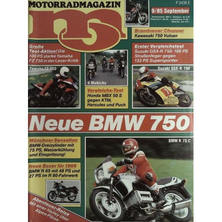 MO Heft 9 / September 1985 - Neue BMW 750