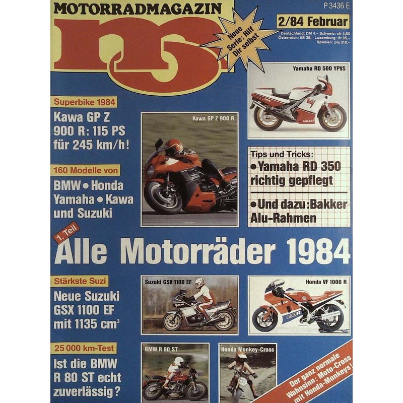 MO Heft 2 / Februar 1984 - 1. Teil alle Motorräder