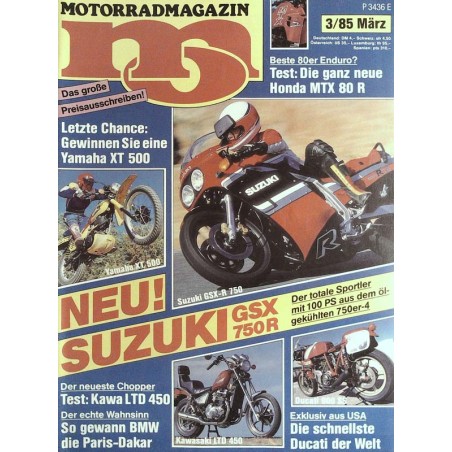 MO Heft 3 / März 1985 - Neu Suzuki GSX 750 R