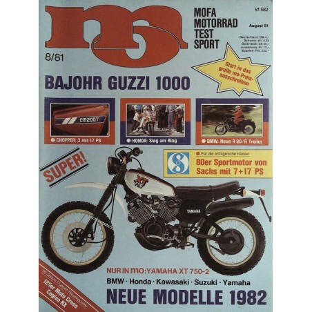 MO Heft 8 / August 1981 - Yamaha XT 750-2