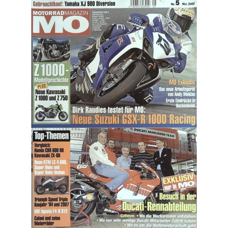 MO Heft 5 / Mai 2007 - Neue Suzuki GSX-R 1000 Racing