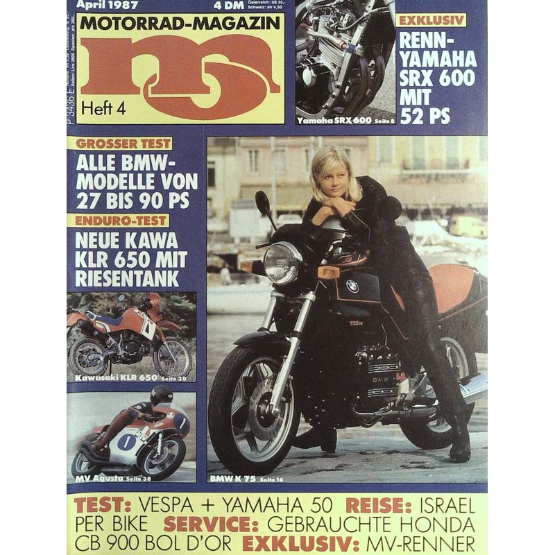 MO Heft 4 / April 1987 - Grosser Test BMW K 75