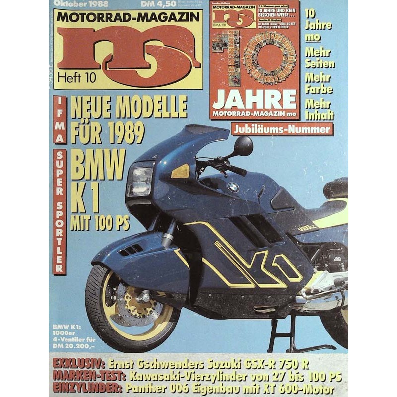 MO Heft 10 / Oktober 1988 - BMW K1 1000er