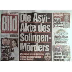 Bild Zeitung Dienstag, 27 August 2024 - Der Solingen-Mörder