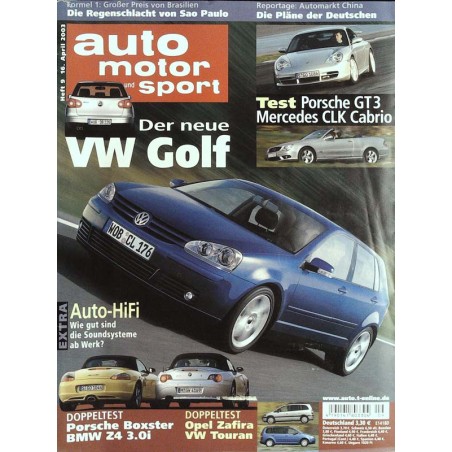 auto motor & sport Heft 9 / 16 April 2003 - Der neue VW Golf