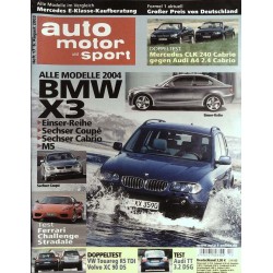 auto motor & sport Heft 17 / 6 August 2003 - BMW X3