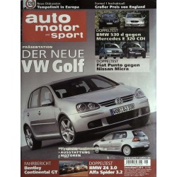 auto motor & sport Heft 16 / 23 Juli 2003 - Der neue VW Golf