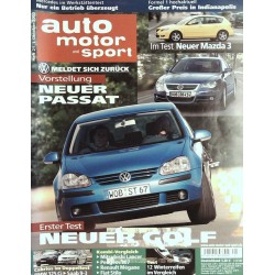 auto motor & sport Heft 21 / 1 Oktober 2003 - Neuer VW-Passat