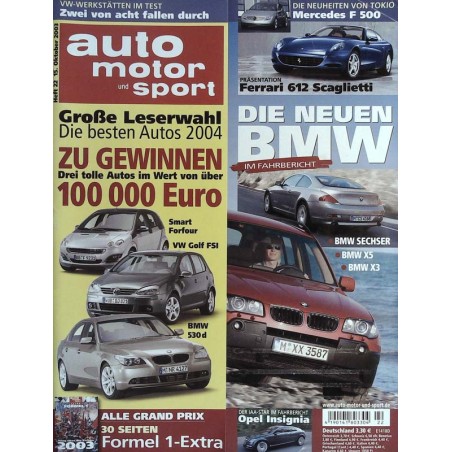 auto motor & sport Heft 22 / 15 Oktober 2003 - Die neuen BMW