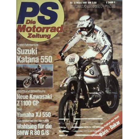 PS Die Motorrad Zeitung Heft 3 - März 1981 - BMW R 80 G/S