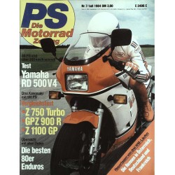 PS Die Motorrad Zeitung Heft 7 - Juli 1984 - Yamaha RD 500 V4