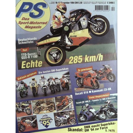 PS Die Motorrad Zeitung 11 - Nov. 1994 - TTO Suzuki GSX-R 1100