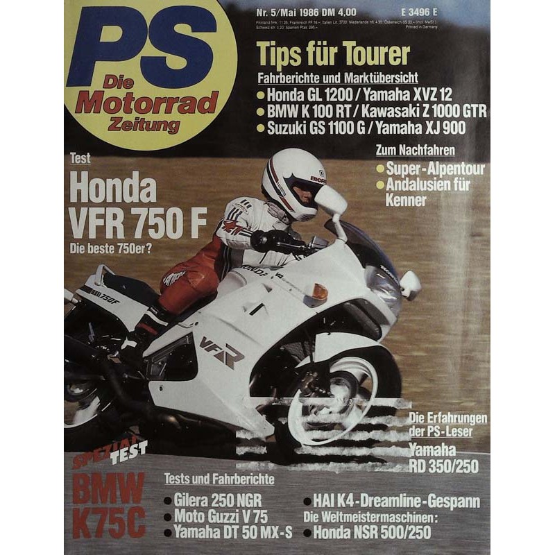 PS Die Motorrad Zeitung 5 - Mai 1986 - Honda VFR 750 F