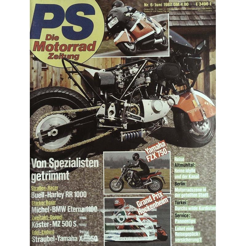 PS Die Motorrad Zeitung Heft 6 - Juni 1987 - Buell-Harley RR 1000