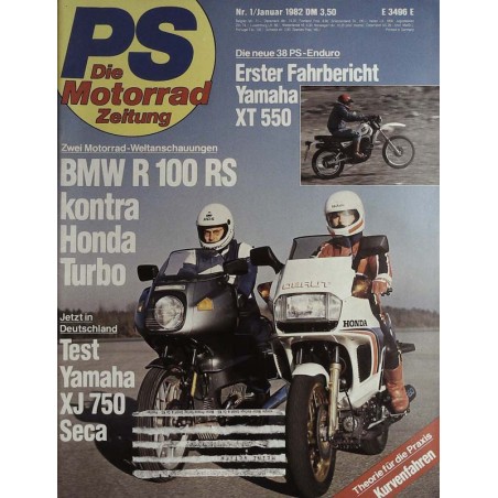 PS Die Motorrad Zeitung 1 - Jan. 1982 - BMW R 100 RS kontra Honda Turbo