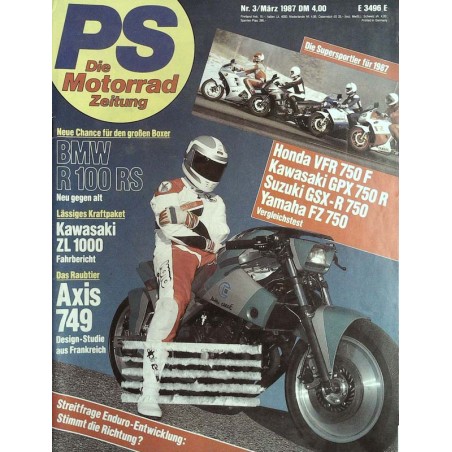 PS Die Motorrad Zeitung Heft 3 - März 1987 - Axis 749