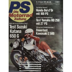 PS Die Motorrad Zeitung Heft 8 - Aug. 1981 - Test Suzuki Katana 650 G