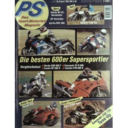 PS Die Motorrad Zeitung 4 - April 1994 - Die besten 600er Supersportler