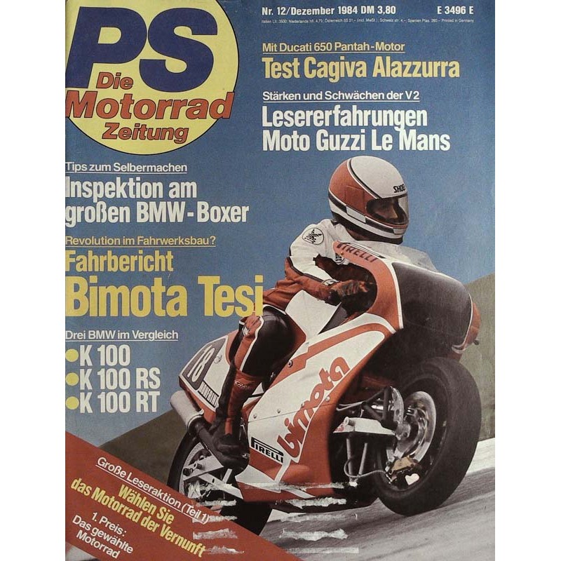 PS Die Motorrad Zeitung Heft 12 - Dezember 1984 - Bimota Tesi