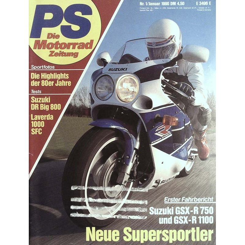 PS Die Motorrad Zeitung 1 - Januar 1990 - Neue Supersportler