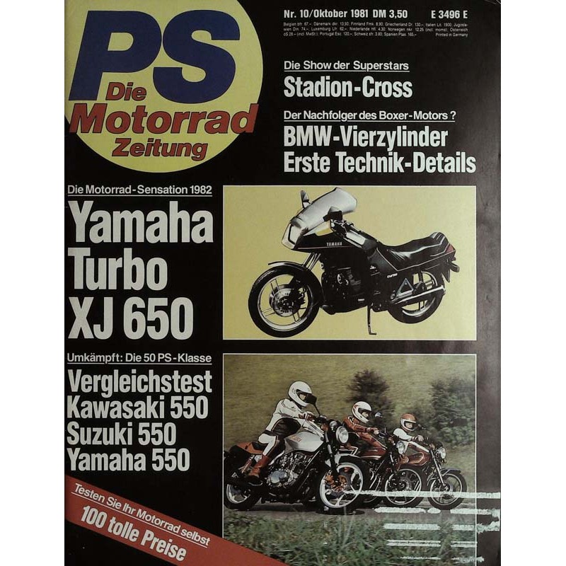 PS Die Motorrad Zeitung Heft 10 - Okt. 1981 - Yamaha Turbo XJ 650