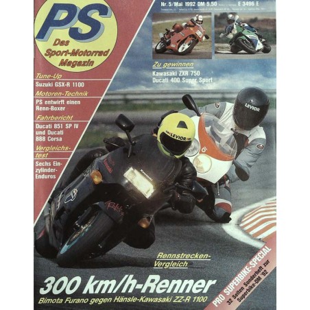 PS Die Motorrad Zeitung 5 - Mai 1992 - 300 km/h Renner