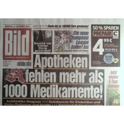 Bild Zeitung Dienstag, 17 September 2024 - Apotheken fehlen...