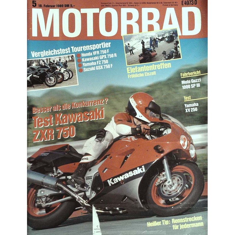 Das Motorrad Nr.5 / 18 Februar 1989 - Test Kawasaki ZXR 750