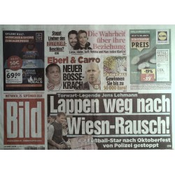 Bild Zeitung Mittwoch, 25 September 2024 - Jens Lehmann