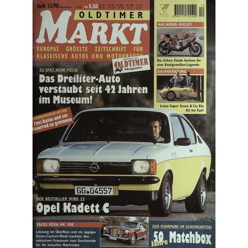 Oldtimer Markt Heft 12/Dezember 1998 - Opel Kadett C