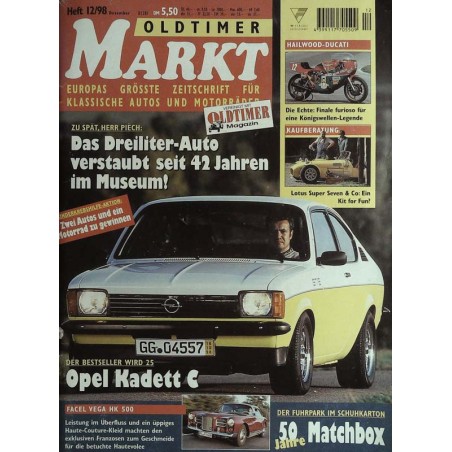 Oldtimer Markt Heft 12/Dezember 1998 - Opel Kadett C