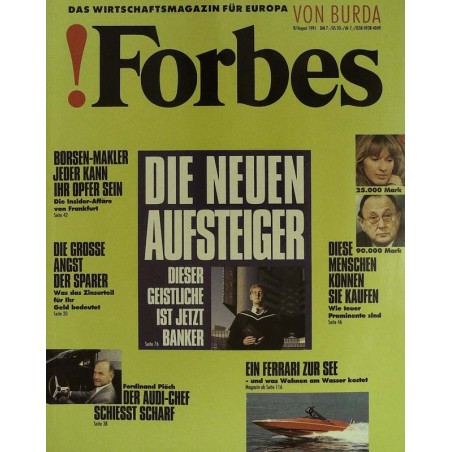 Forbes Nr. 8/August von 1991 - Die neuen Aufsteiger