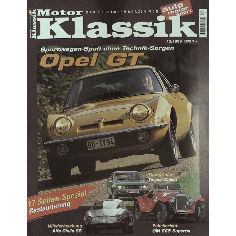 Motor Klassik Nr.12 / Dezember 1999 - Opel GT