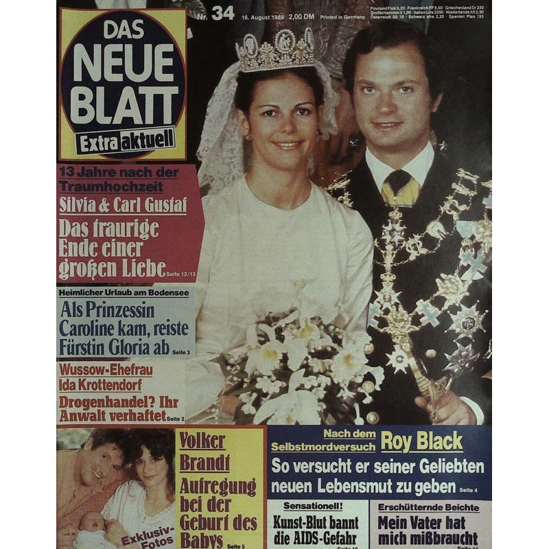 Das neue Blatt Nr.34 / 16 August 1989 - Silvia und Carl Gustaf