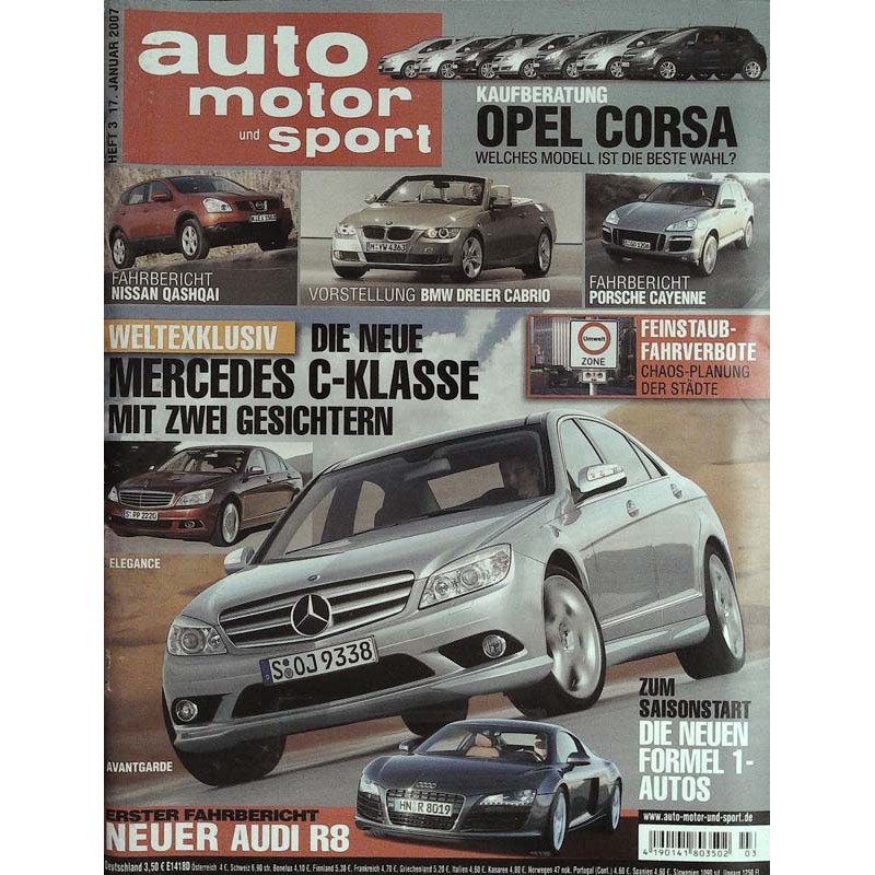 auto motor & sport Heft 3 / 17 Januar 2007 - Mercedes C-Klasse