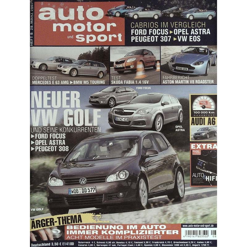 auto motor & sport Heft 8 / 28 März 2007 - Neuer VW Golf