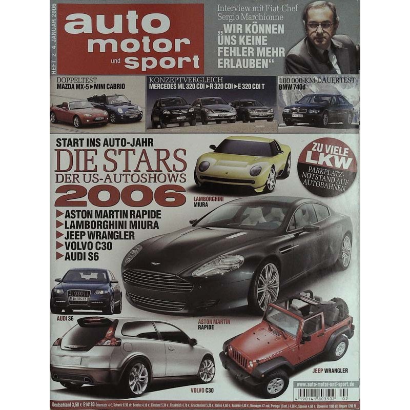 auto motor & sport Heft 2 / 4 Januar 2006 - Die Stars US-Autoshow